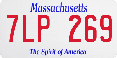 MA license plate 7LP269