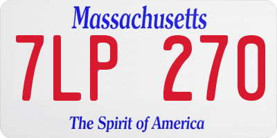 MA license plate 7LP270
