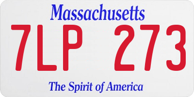 MA license plate 7LP273