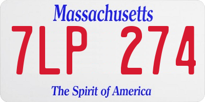 MA license plate 7LP274