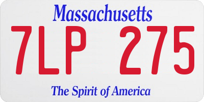 MA license plate 7LP275