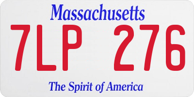 MA license plate 7LP276