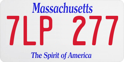 MA license plate 7LP277