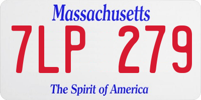 MA license plate 7LP279