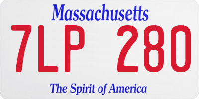 MA license plate 7LP280