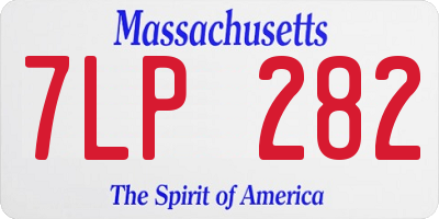 MA license plate 7LP282