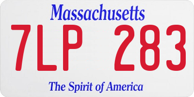 MA license plate 7LP283