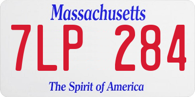 MA license plate 7LP284