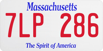 MA license plate 7LP286