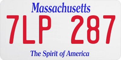 MA license plate 7LP287