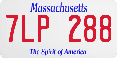 MA license plate 7LP288