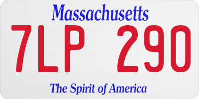 MA license plate 7LP290