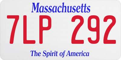 MA license plate 7LP292