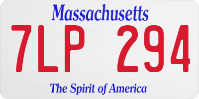 MA license plate 7LP294