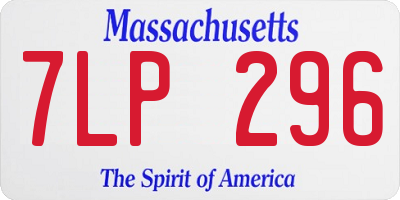 MA license plate 7LP296