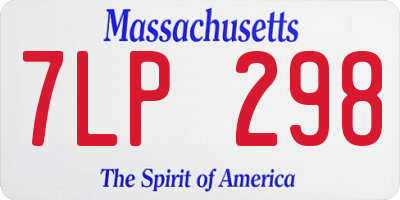 MA license plate 7LP298