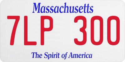 MA license plate 7LP300