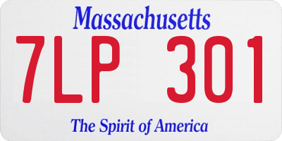 MA license plate 7LP301