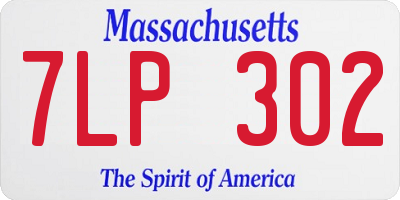 MA license plate 7LP302