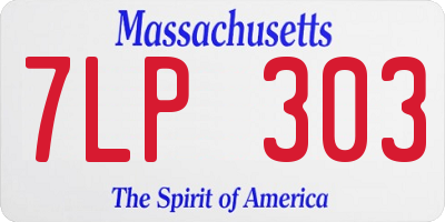 MA license plate 7LP303