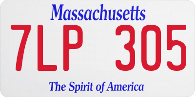MA license plate 7LP305