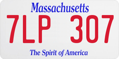 MA license plate 7LP307