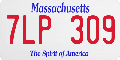 MA license plate 7LP309