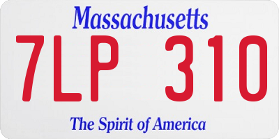 MA license plate 7LP310