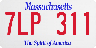 MA license plate 7LP311