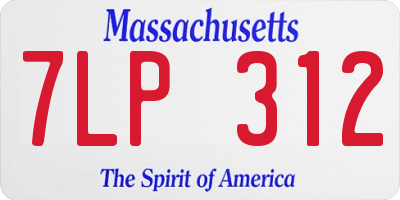 MA license plate 7LP312