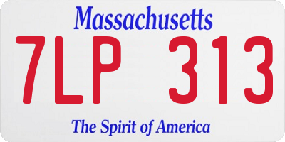 MA license plate 7LP313