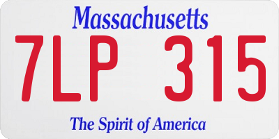 MA license plate 7LP315