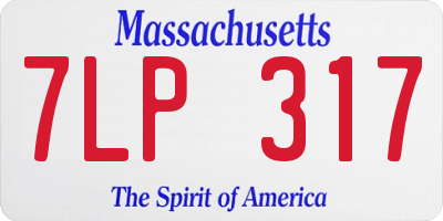 MA license plate 7LP317
