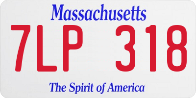MA license plate 7LP318