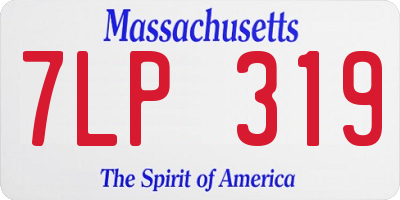 MA license plate 7LP319