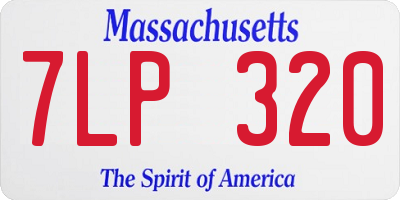 MA license plate 7LP320