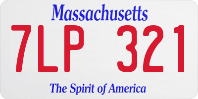MA license plate 7LP321