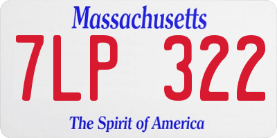 MA license plate 7LP322