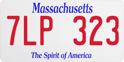 MA license plate 7LP323