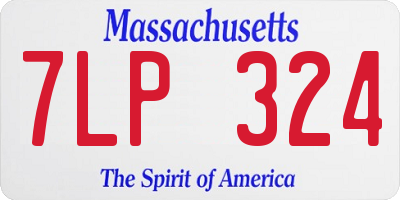 MA license plate 7LP324