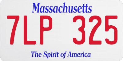 MA license plate 7LP325
