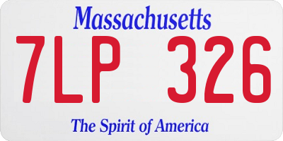 MA license plate 7LP326