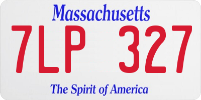 MA license plate 7LP327