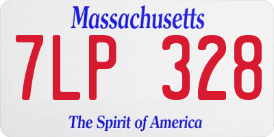 MA license plate 7LP328