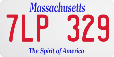 MA license plate 7LP329