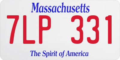 MA license plate 7LP331