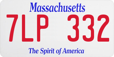 MA license plate 7LP332