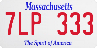 MA license plate 7LP333