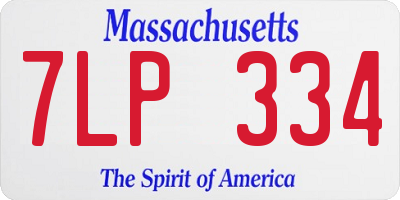 MA license plate 7LP334