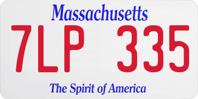 MA license plate 7LP335